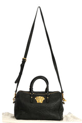Versace Medusa Embossed Leather Bowling Bag