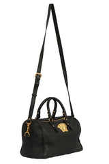 Versace Medusa Embossed Leather Bowling Bag