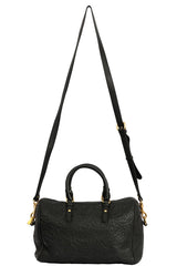 Versace Medusa Embossed Leather Bowling Bag