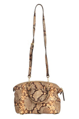 Michael Kors Riley Small Embossed-Leather Satchel Bag