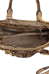 Michael Kors Riley Small Embossed-Leather Satchel Bag