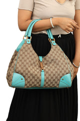 Gucci Canvas Nailhead Jackie Shoulder Bag