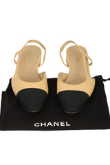 CHANEL SIZE EU  39  TWO TONE SLINGBACK  SHOES