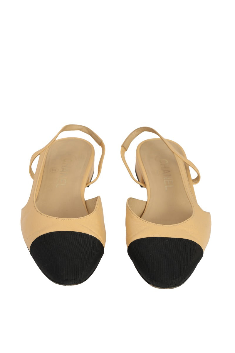 CHANEL SIZE EU  39  TWO TONE SLINGBACK  SHOES