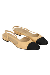 CHANEL SIZE EU  39  TWO TONE SLINGBACK  SHOES