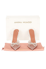 AMINA MUADDI SIZE EU 40  ROSE GLASS SLINGBACK PUMP 