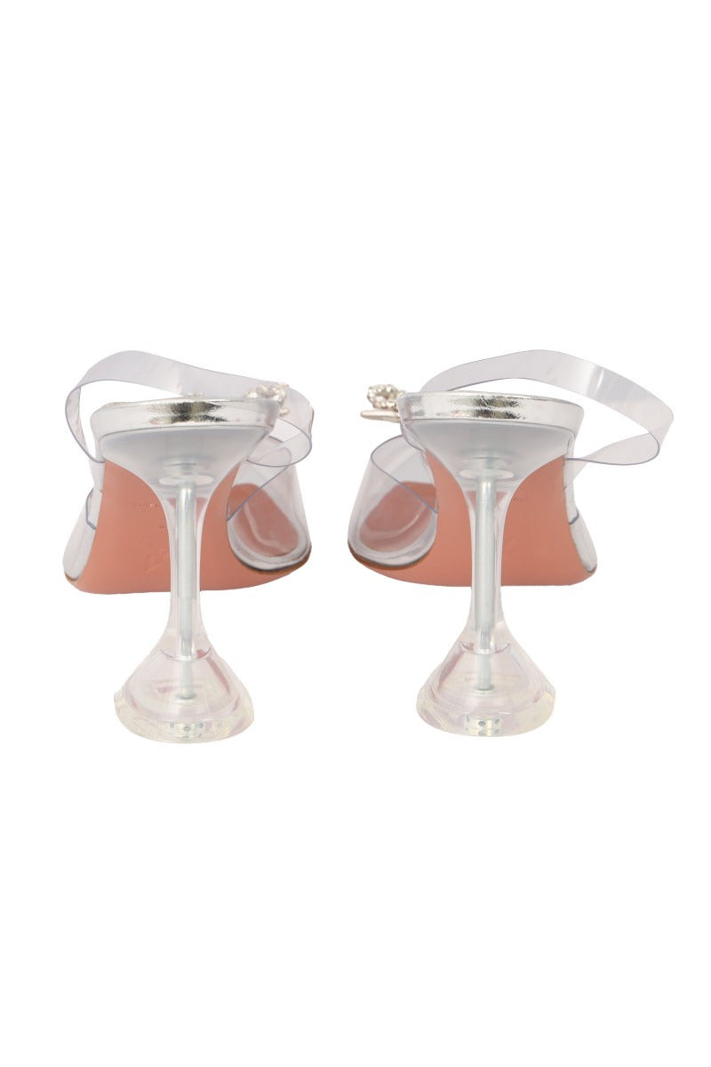 AMINA MUADDI SIZE EU 40  ROSE GLASS SLINGBACK PUMP 