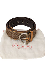 Coach Size-L ( 95 Cm/ 38 Inch) Signature Logo Canvas Belt