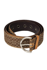Coach Size-L ( 95 Cm/ 38 Inch) Signature Logo Canvas Belt