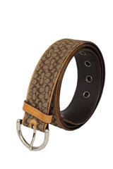 Coach Size-L ( 95 Cm/ 38 Inch) Signature Logo Canvas Belt