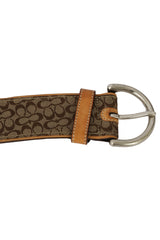Coach Size-L ( 95 Cm/ 38 Inch) Signature Logo Canvas Belt