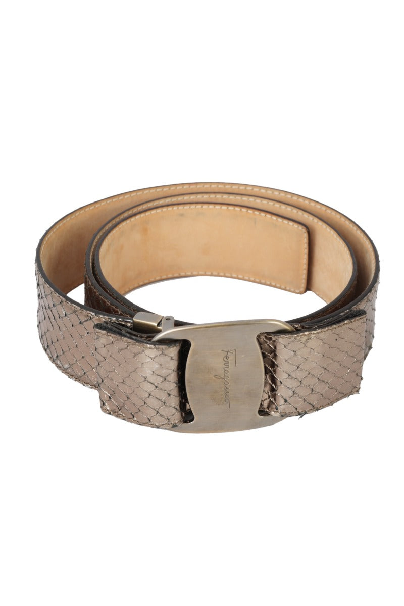Salvatore Ferragamo Size-100 Cm/ 40 Inch Exotic Leather Belt