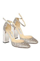 Jimmy Choo Size- EU 38 Mabel 95 Silver Glitter Pumps