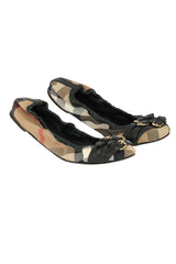 Burberry Size- EU 36 House Check Buckle Detail Ballet Flats