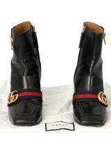 Gucci Size- EU 37.5 Peyton Marmont Logo Pearl Embelished Ankle Boots