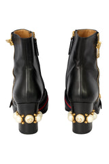 Gucci Size- EU 37.5 Peyton Marmont Logo Pearl Embelished Ankle Boots