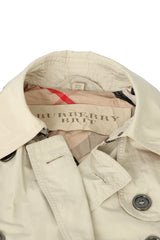 Burberrysize-Uk 10 Light Beige Synthetic Double Breasted Belted Trench Coat