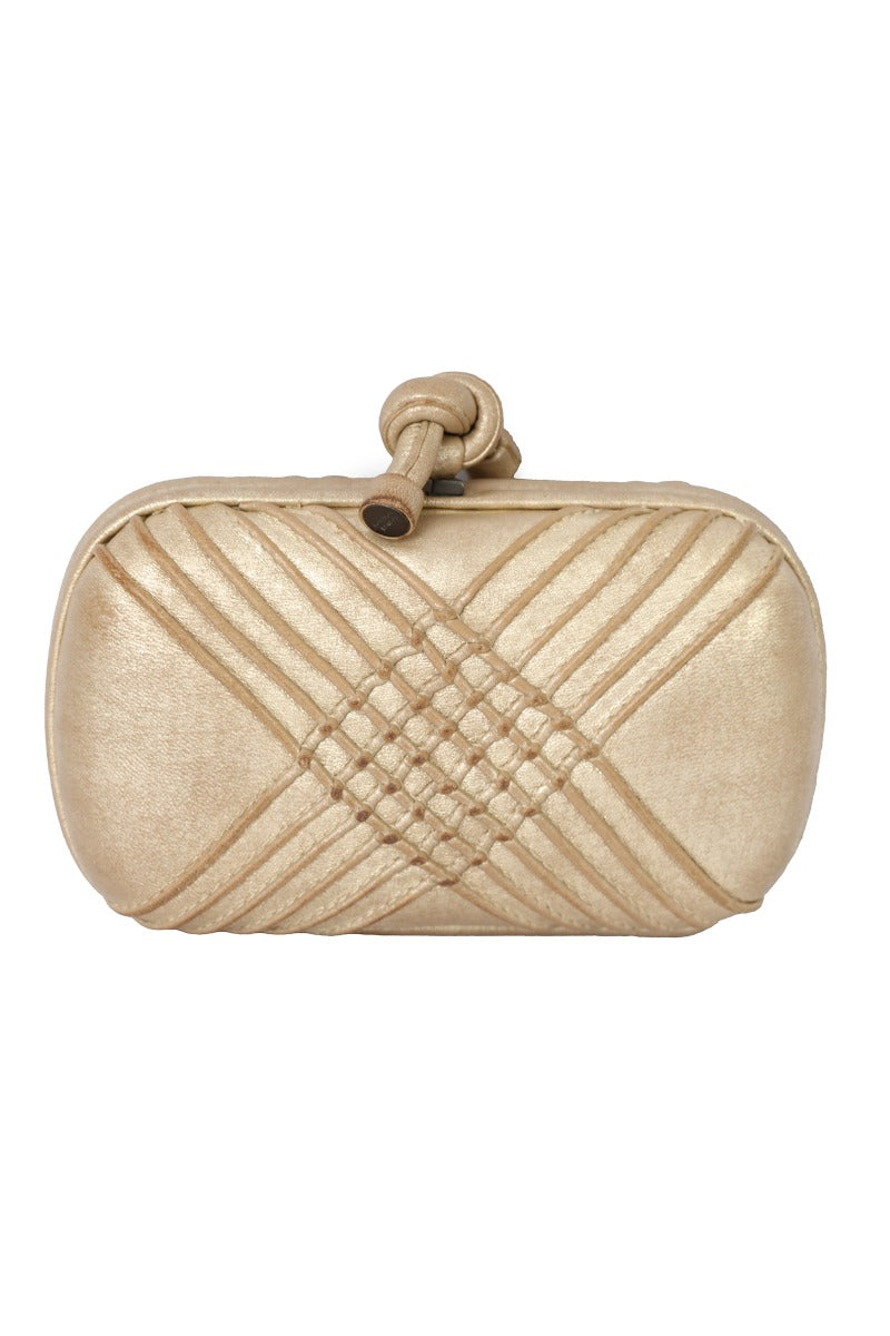 Bottega Veneta Criss-Cross Leather Knot Clutch