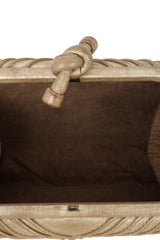 Bottega Veneta Criss-Cross Leather Knot Clutch