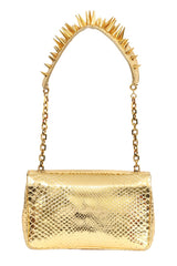 Christian Louboutin Gold Python Artemis Spiked Shoulder Bag