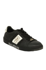 Balmain Size-42 Black Leather Trainers