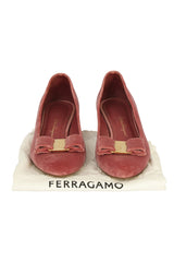 Salvatore Ferragamo Size-6D Vara Velvet Pumps