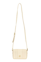 Tory Burch Off White Leather Flap Crossbody Bag