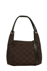 Gucci Brown Pony Style Canvas Shoulder Bag