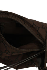 Gucci Brown Pony Style Canvas Shoulder Bag