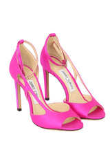 Jimmy Choo Size- EU 35.5 Liu 100 Fuchsia Satin Sandals
