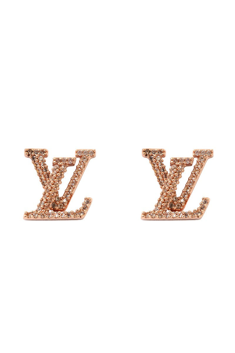 Louis Vuitton Iconic Gold Base Metal Stud Earrings