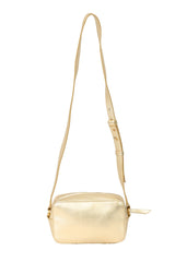 Roberto Cavalli Metallic Gold Snake Logo Crossbody Bag