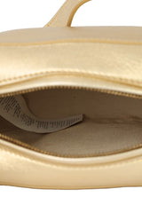 Roberto Cavalli Metallic Gold Snake Logo Crossbody Bag