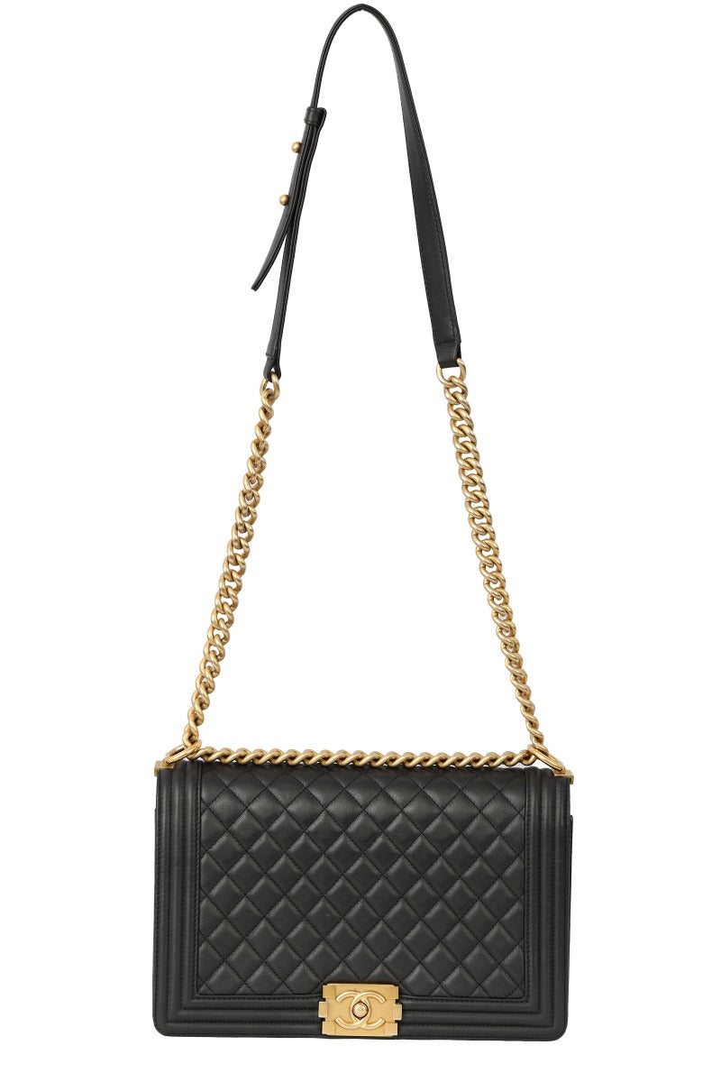 Chanel Black Medium Boy Leather Bag