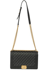 Chanel Black Medium Boy Leather Bag
