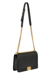 Chanel Black Medium Boy Leather Bag