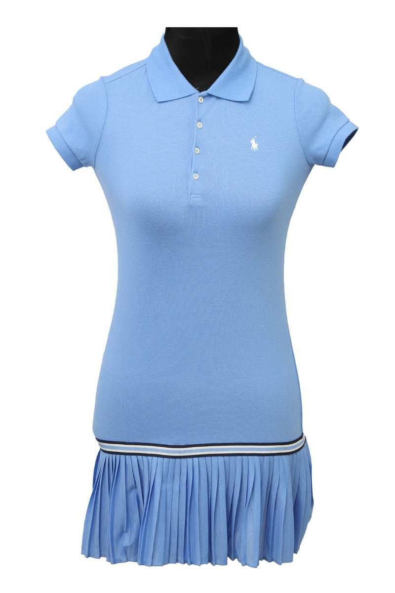 Polo Ralph Lauren Size-M Girls Blue Logo Polo Dress