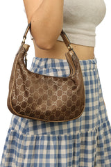 Gucci Brown Charmy Gg Small Hobo Bag