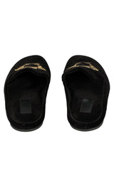 Versace Size- EU 39.5 Medusa Black Head Velvet Slippers
