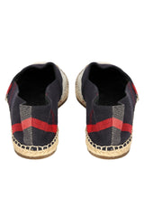 Burberry Size- EU 39 Navy Blue Checkered Canvas Hodgeson Flat Espadrilles