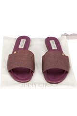 Jimmy Choo Size- EU 39 Pink Glitter Nanda Flat Slides