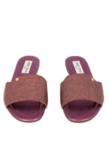 Jimmy Choo Size- EU 39 Pink Glitter Nanda Flat Slides