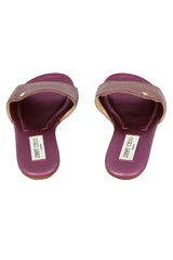 Jimmy Choo Size- EU 39 Pink Glitter Nanda Flat Slides