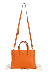 Prada Orange Saffiano Tote Bag