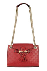 Gucci Red Small Guccissima Leather Emily Chain Shoulder Bag
