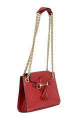 Gucci Red Small Guccissima Leather Emily Chain Shoulder Bag