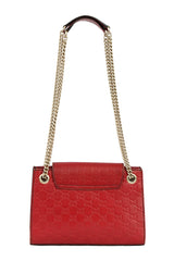 Gucci Red Small Guccissima Leather Emily Chain Shoulder Bag