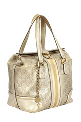 Gucci Metallic Gold Gg Signature Treasure Boston Bag