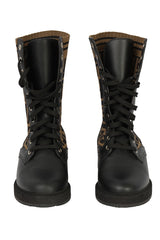 Fendi Size-38 Black Rockoko Biker Boots