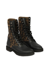 Fendi Size-38 Black Rockoko Biker Boots